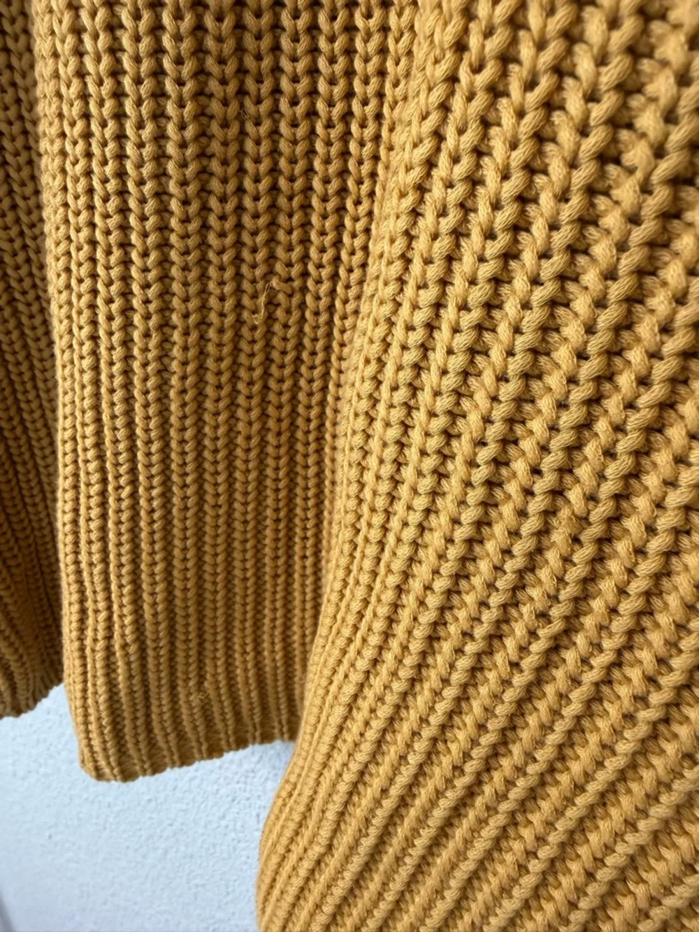 Jenni Kayne Mustard Fisherman Organic Cotton Blend Sweater Sz Medium - Picture 4 of 7